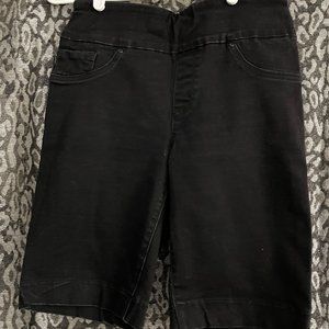 womens lee bermuda black denim shorts